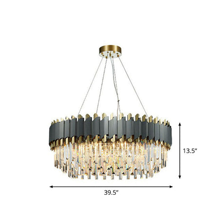 Modern Round Crystal Prism Ceiling Light For Living Room