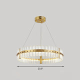 Minimalist Gold Led Crystal Ring Chandelier For Bedroom