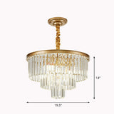 Tiered Crystal Chandelier With Six Bulbs - Perfect For Living Room Pendant Light Gold