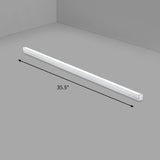 Modern Silver Finish Led Ceiling Light Fixture For Office - Aluminum Rod Shape Flushmount / 35.5