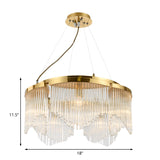 Clear Crystal Chandelier With 5 Heads For Contemporary Living Room