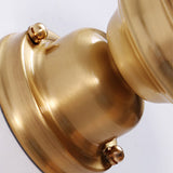 Classic Round White Glass Flush Mount Lamp With Brass 1 Light Ceiling Lighting - For Living Room