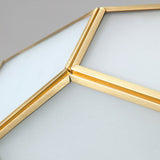 Minimalist Football Design Ceiling Light With Brass Finish Flush Mount Glass Fixture