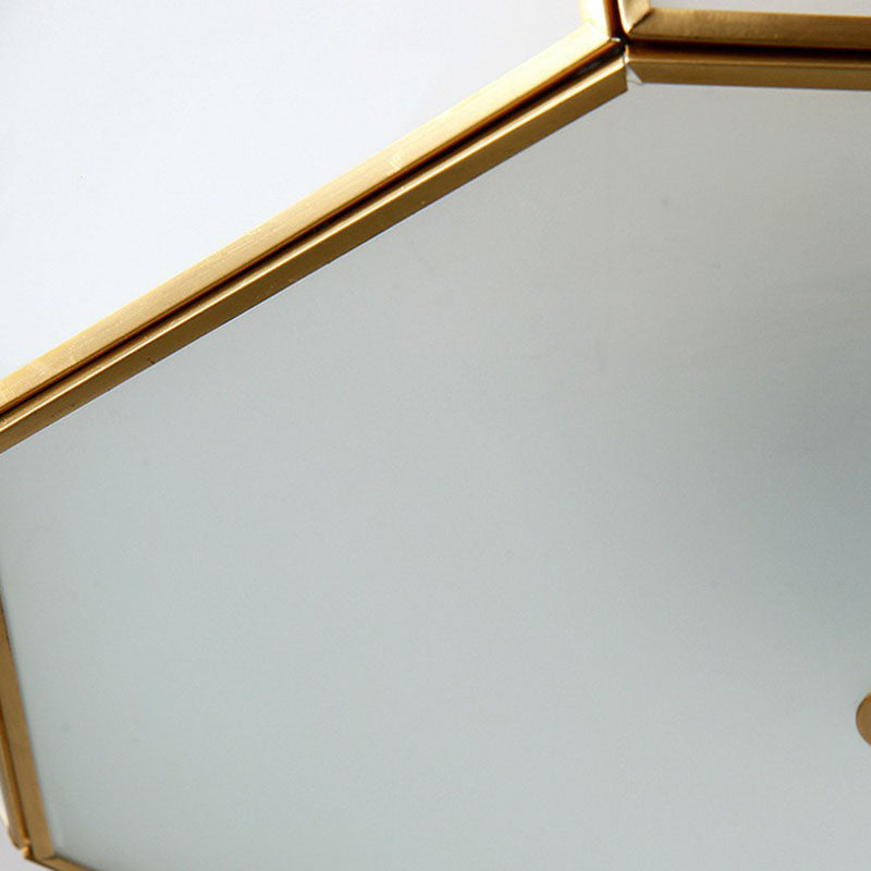 Minimalist Football Design Ceiling Light With Brass Finish Flush Mount Glass Fixture