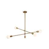 Postmodern Metal Dining Room Chandelier Pendant With Exposed Bulb Design And Adjustable Rod Arm 4 /