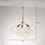 Bubble Chandelier: Minimalist Glass Suspension Light For Living Room 3 / White