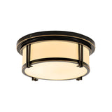 Classic Frosted Glass Led Flush Mount Lamp - Black/Brass Finish Warm/White Light Perfect Living Room