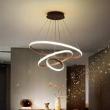 Modern Black Led Circle Pendant Chandelier For Restaurants