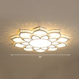 Modern Floral Led Ceiling Light With Clear Crystal Accents - Minimalist Design / 39 B