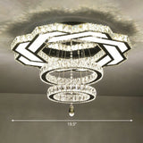 Minimalist Halo Ring Crystal Ceiling Mounted Light For Dining Room Clear / 19.5 Polygon