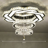 Minimalist Halo Ring Crystal Ceiling Mounted Light For Dining Room Clear / 31.5 Polygon