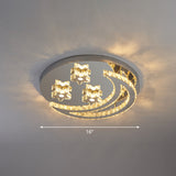 Modern Crystal Stainless Steel Semi Flush Mount Ceiling Light For Bedroom Clear / 16