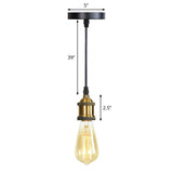 Industrial Single Edison Bulb Pendant Light With Aluminum Socket - Black / O
