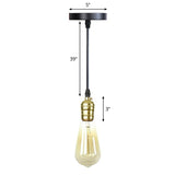 Industrial Single Edison Bulb Pendant Light With Aluminum Socket - Black / H