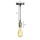 Industrial Single Edison Bulb Pendant Light With Aluminum Socket - Black / F