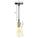 Industrial Single Edison Bulb Pendant Light With Aluminum Socket - Black / I