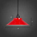 Metal Conical Ceiling Lamp With Rolled Edge - Stylish Hanging Light Red / 14