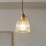 Vintage Clear Glass Hanging Lamp: Tapered Single-Bulb Pendant For Restaurants