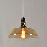 Vintage Style Glass Hanging Lamp - Single-Bulb Pendant For Restaurants Amber