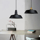 Industrial Geometric Metal Pendant Light With Black Finish And Single Bulb