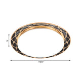 Resin Flush Mount Led Light Fixture - Traditional Black/Red/Apricot Bowl Living Room Lighting