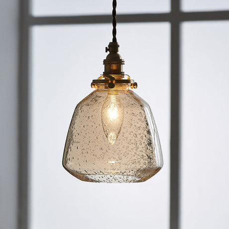 Vintage Glass Pendant Lamp With Single-Bulb: Restaurant Lighting