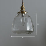 Vintage Glass Pendant Lamp With Single-Bulb: Restaurant Lighting Clear