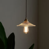 Vintage Cone Clear Glass Hanging Lamp - Single-Bulb Pendant For Dining Room Lighting
