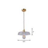 Vintage Style Brass Pendant Hanging Lamp With Glass Shade - Single-Bulb Dining Room Lighting / C