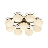 Black Classic Semi Flush Light With White Glass Bowl For Corridor - 3/4/6 Lights Ceiling Lighting