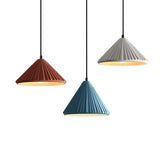 Macaron Single Pendant Ceiling Light For Living Room - Cement Conical Suspension Fixture