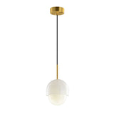 White Small Pendant Lighting: Modern Minimalist 1-Light Marble Hanging Light For Bedroom