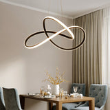 Black Curve Led Chandelier Light With Minimalistic Design And Acrylic Shade