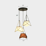 Nordic Metal Cluster Pendant Light With 3 Wire Frame Heads For Dining Room Ceiling Black / B Round
