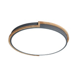 Nordic Led Flush Mount Ceiling Light With Acrylic Shade And Wood Frame - Perfect For Bedrooms