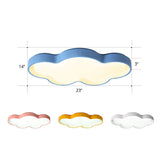 Blue Cartoon Led Acrylic Cloud Ceiling Flush Mount Light - Ideal For Living Room Lighting / 23 Third