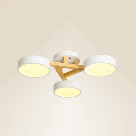 Sleek Wood Branch Led Ceiling Light With Minimalistic Acrylic Shade 3 / White Warm