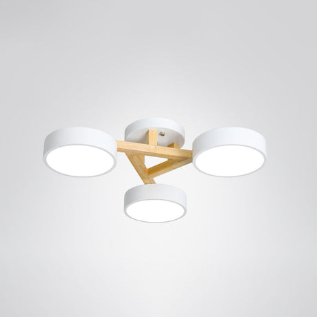 Sleek Wood Branch Led Ceiling Light With Minimalistic Acrylic Shade 3 / White