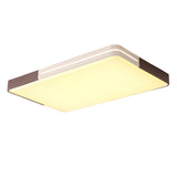 Modern White Led Flush Mount Ceiling Light For Living Room Square/Rectangular Acrylic Shade 19/38