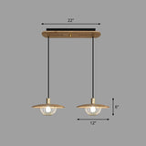 Contemporary Disc Pendant Light With Wooden Finish And Cage Bottom - 1-Light Ceiling Lighting 2 /