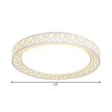Contemporary Led White Flush Mount Lamp For Bedroom - 15/19/23 Wide Ring Acrylic Lighting Fixture