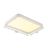 Modernist Led Acrylic Flush Mount Lamp - Square/Rectangular White Ceiling Light With Frosted
