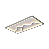Contemporary Led Acrylic Flush Mount Light In White/Warm - Square/Rectangle 19.5/23.5/35.5 Wide