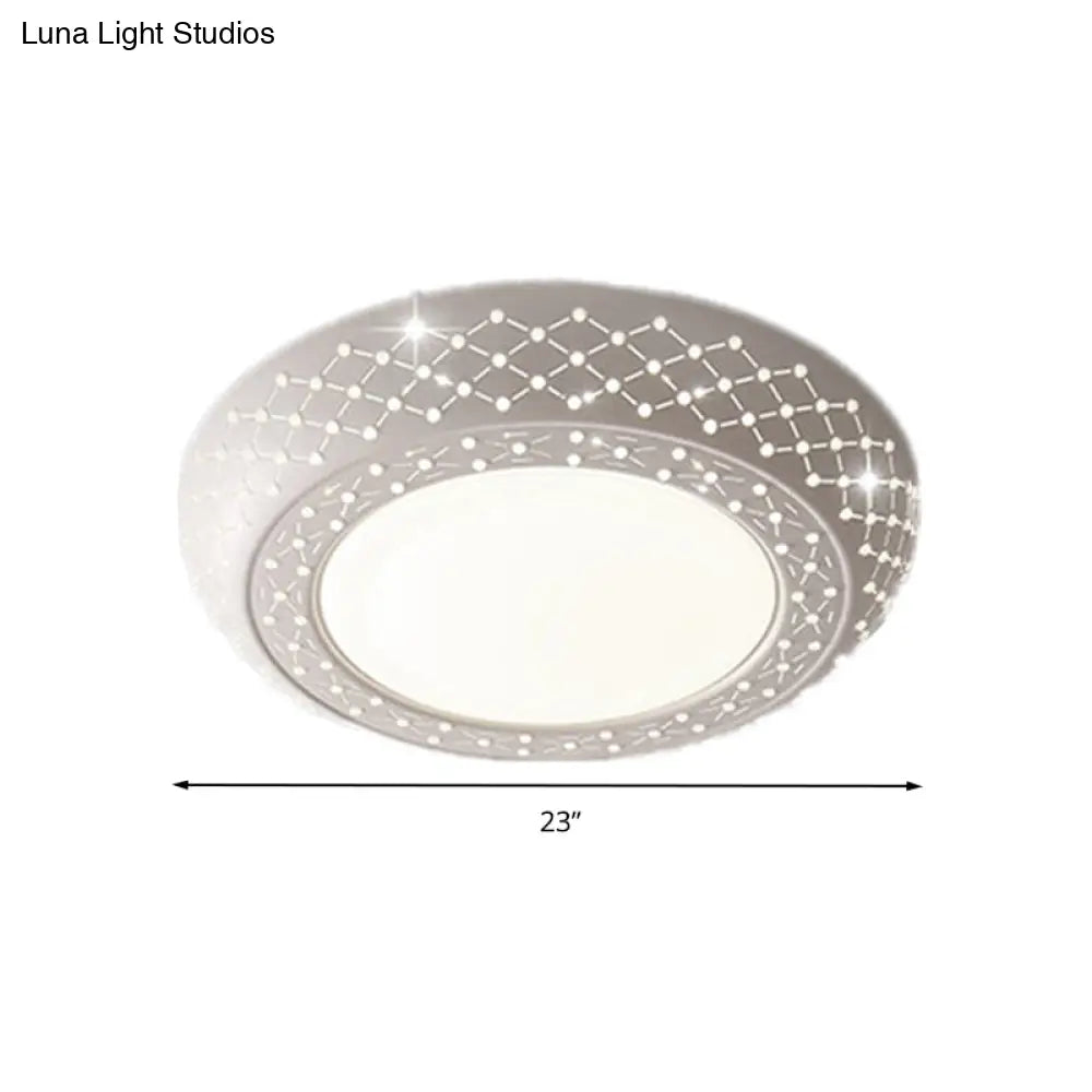 23’/35’ Simplistic Led Acrylic White Ceiling Light - Bedroom Flush Mount Lamp In White/3 Color