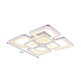 23.5/27 Led Bedroom Ceiling Light Semi Flush Mount Fixture With Acrylic Shade In Warm/White