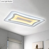 23.5’ - 47’ Wide Rectangular Acrylic Flushmount Led White Ceiling Light In Warm/White
