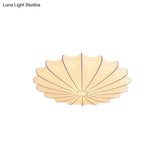 23.5 Scalloped Flush Mount Contemporary Fabric Ceiling Light - 1/3 White