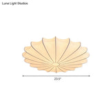 23.5 Scalloped Flush Mount Contemporary Fabric Ceiling Light - 1/3 White
