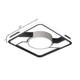 Modern Led Flush Mount Lamp: Wide Black-White Acrylic Square Light Fixture (18/22/31.5)