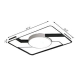 Modern Led Flush Mount Lamp: Wide Black-White Acrylic Square Light Fixture (18/22/31.5)